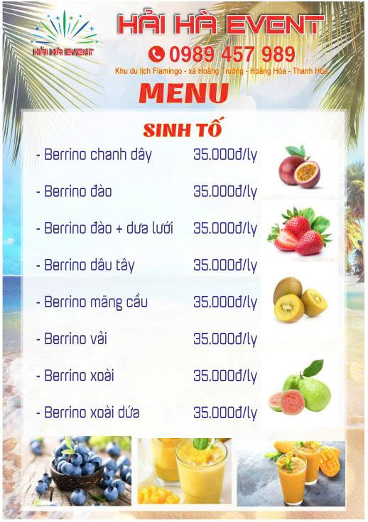 Thực đơn sinh tố